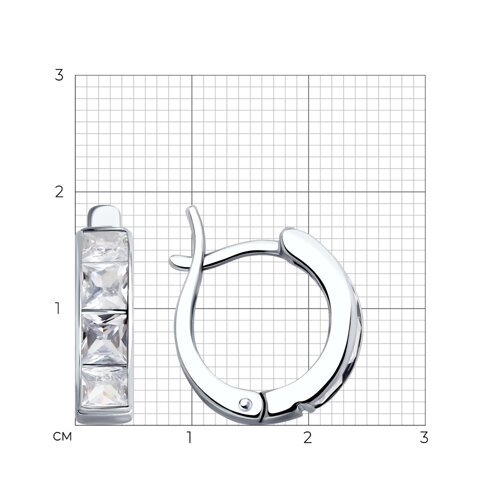 Серьги из серебра с фианитами из серебро — вид 4