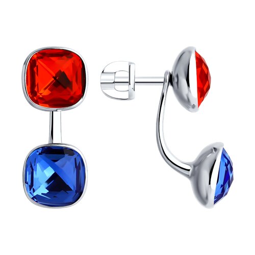 Серьги из серебра с кристаллами - видео на модели