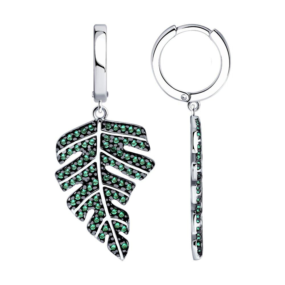 Серьги из серебра с фианитами - видео на модели