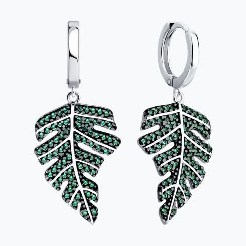 Серьги из серебра с фианитами из серебро — вид 2