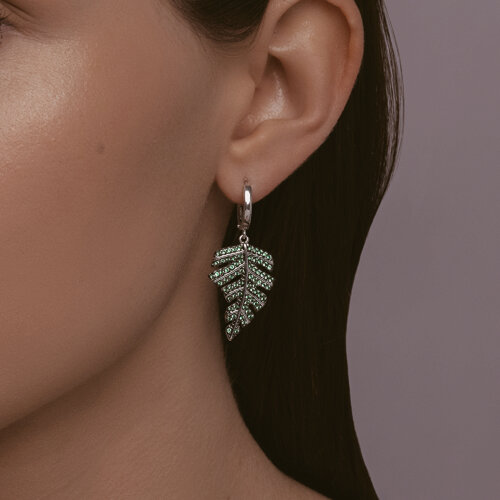 Серьги из серебра с фианитами из серебро — вид 3