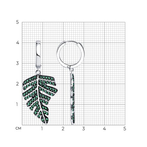 Серьги из серебра с фианитами из серебро — вид 4