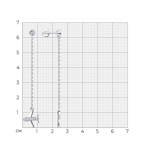 Серьги из серебра с фианитами из серебро — вид 4