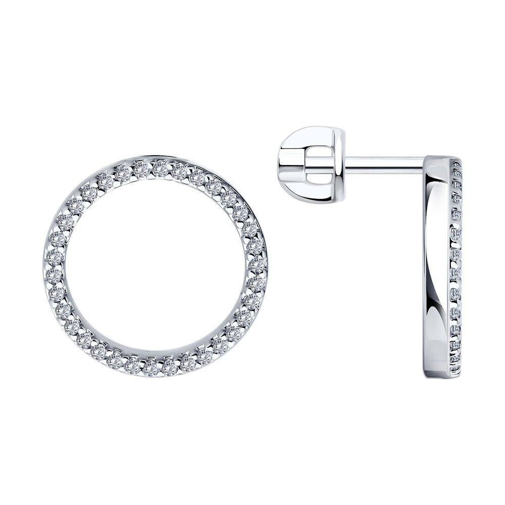 Серьги из серебра с фианитами - видео на модели