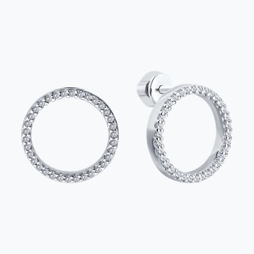 Серьги из серебра с фианитами из серебро — вид 2