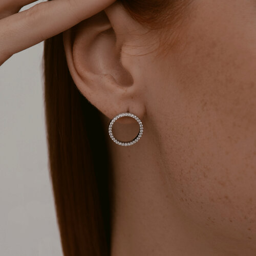 Серьги из серебра с фианитами из серебро — вид 3