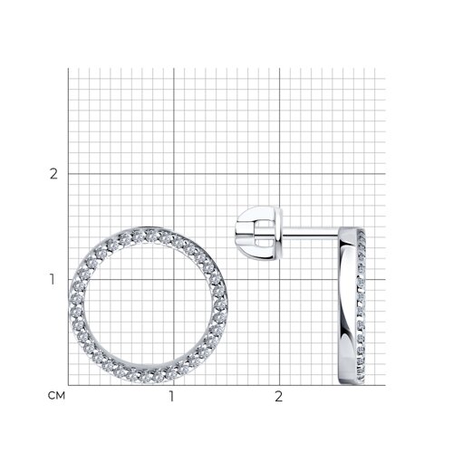 Серьги из серебра с фианитами из серебро — вид 4