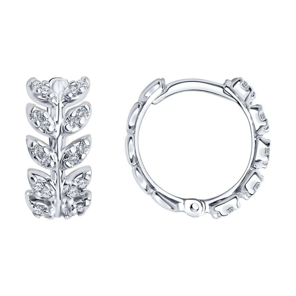 Серьги из серебра с фианитами - видео на модели