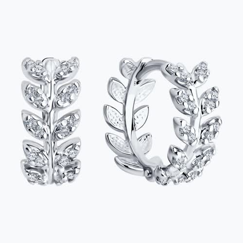 Серьги из серебра с фианитами из серебро — вид 2