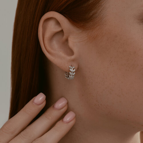 Серьги из серебра с фианитами из серебро — вид 3