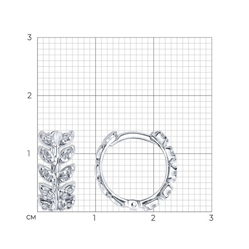 Серьги из серебра с фианитами из серебро — вид 4