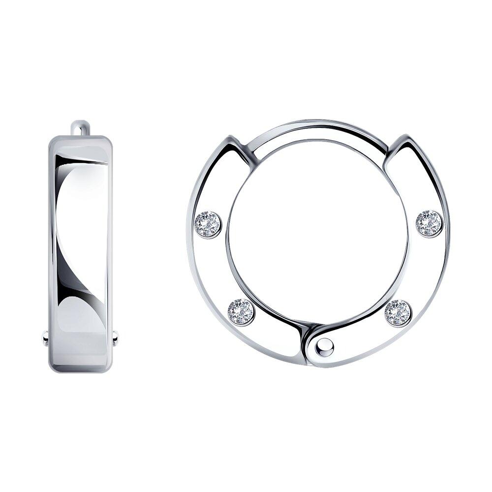 Серьги из серебра с фианитами