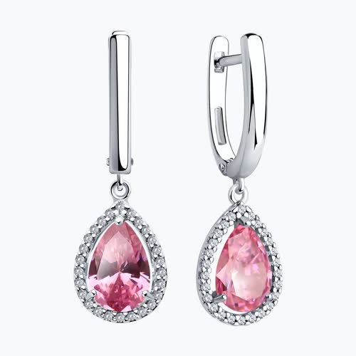 Серьги из серебра с фианитами из серебро — вид 2