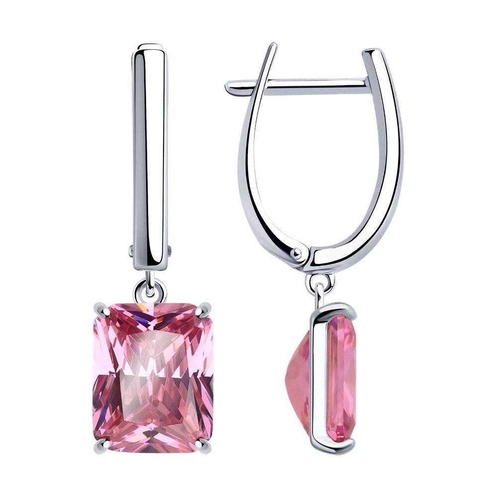 Серьги из серебра с фианитами - видео на модели