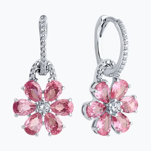 Серьги из серебра с фианитами из серебро — вид 2