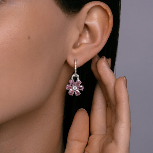 Серьги из серебра с фианитами из серебро — вид 3