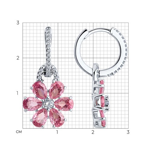 Серьги из серебра с фианитами из серебро — вид 4