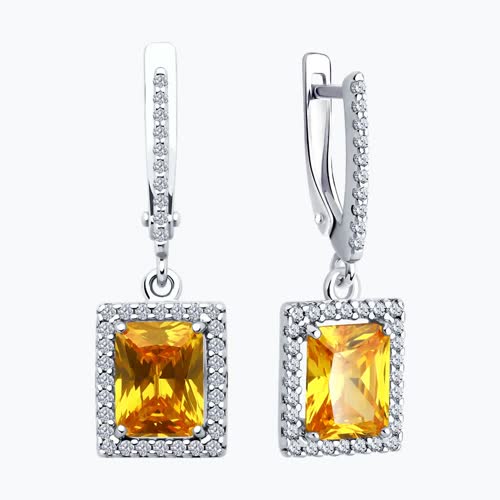 Серьги из серебра с фианитами из серебро — вид 2