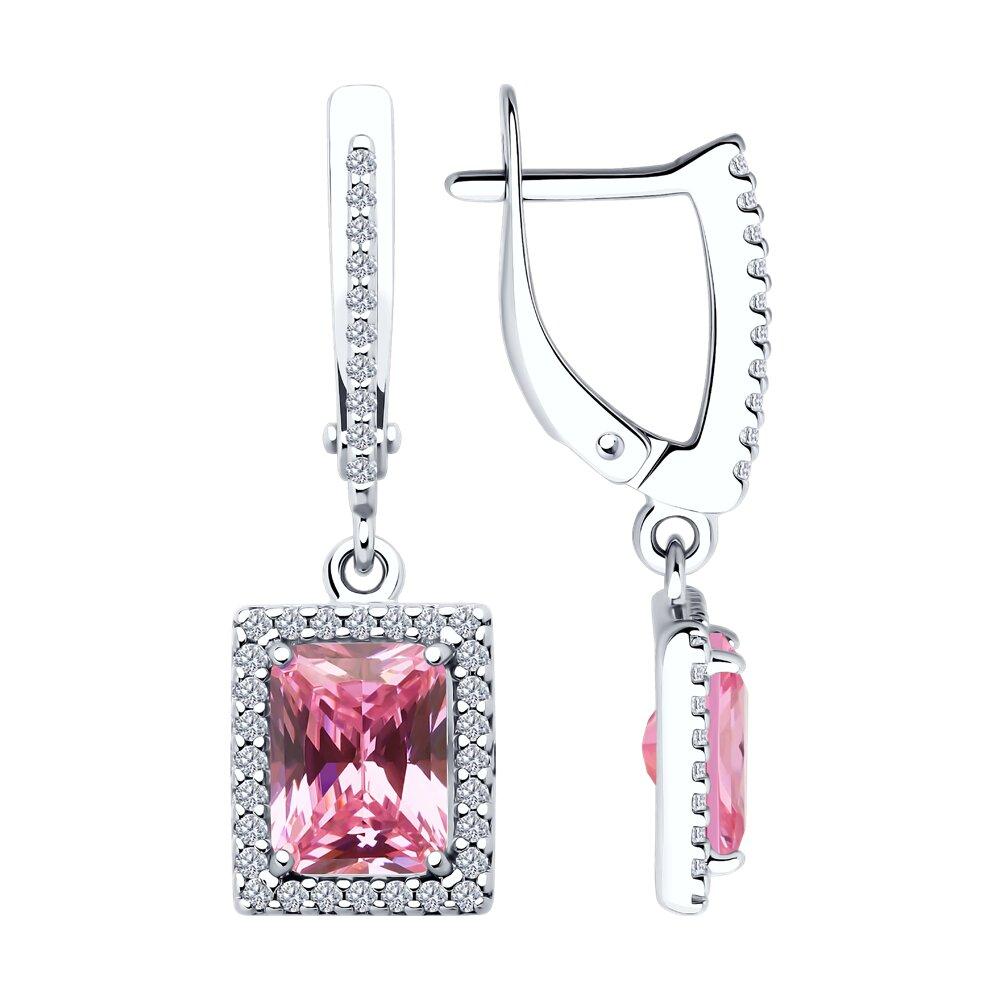 Серьги из серебра с фианитами - видео на модели