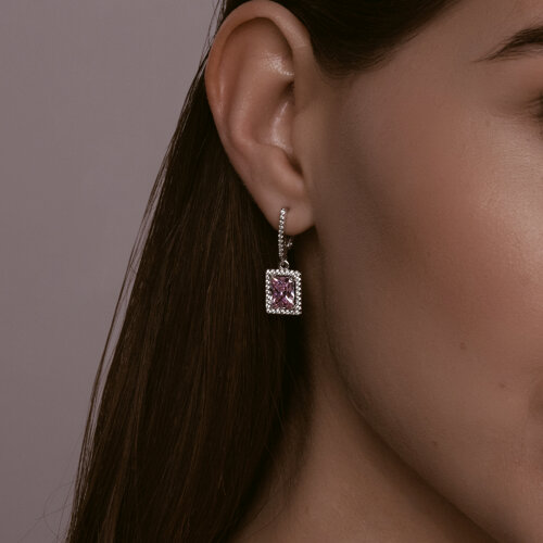 Серьги из серебра с фианитами из серебро — вид 3