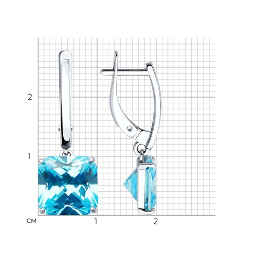 Серьги из серебра с фианитами из серебро — вид 4