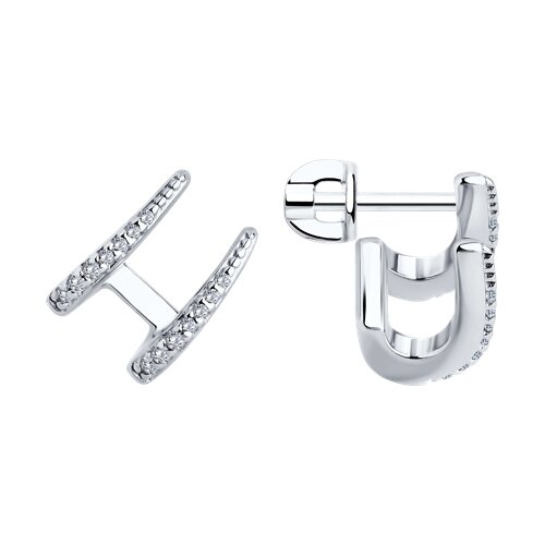 Серьги из серебра с фианитами - видео