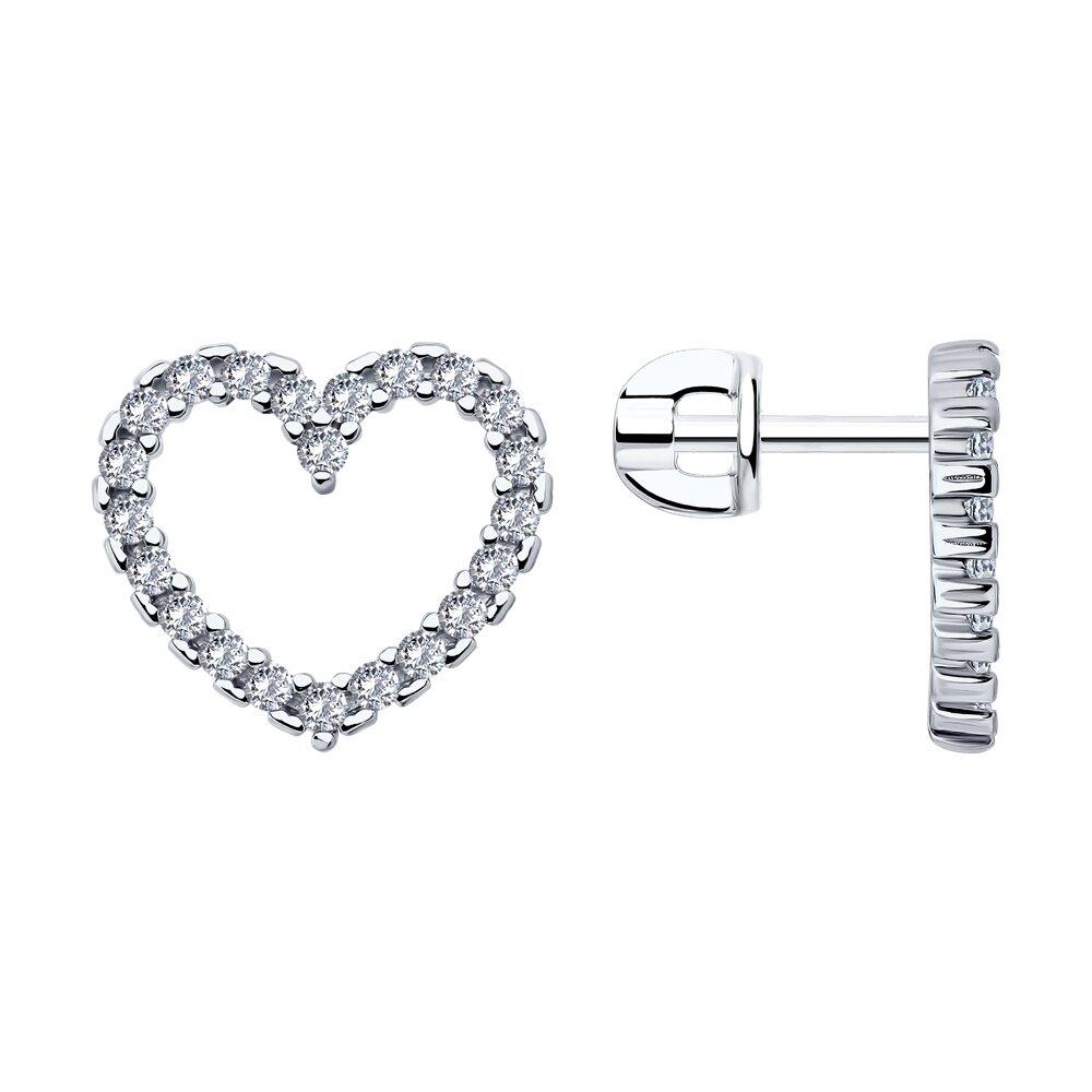 Серьги из серебра с фианитами - видео на модели