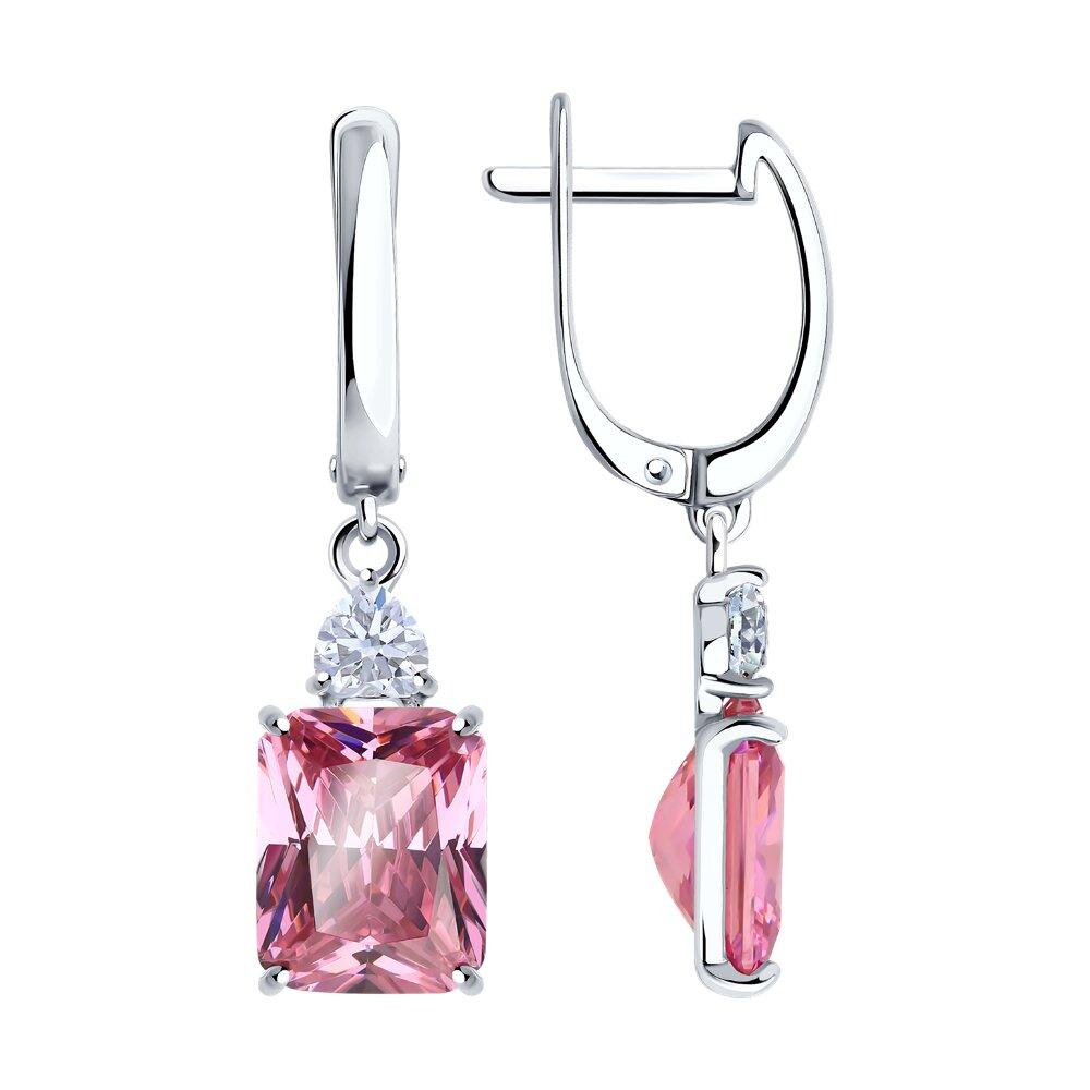 Серьги из серебра с фианитами - видео на модели