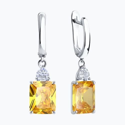 Серьги из серебра с фианитами из серебро — вид 2