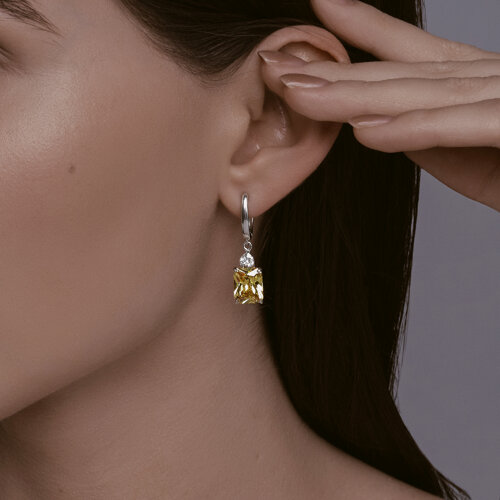 Серьги из серебра с фианитами из серебро — вид 3