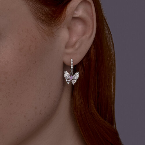 Серьги из серебра с фианитами из серебро — вид 3