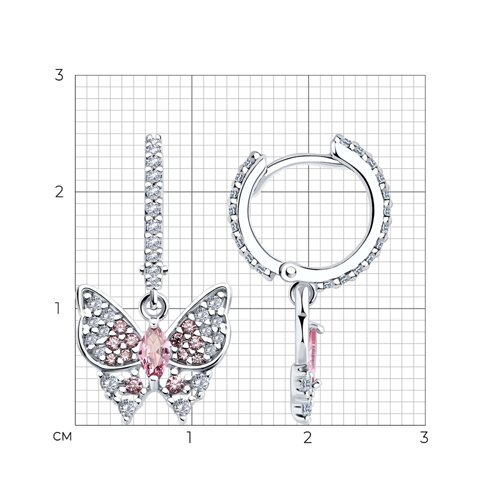 Серьги из серебра с фианитами из серебро — вид 5