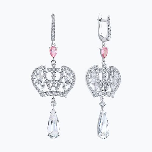 Серьги из серебра с фианитами из серебро — вид 2