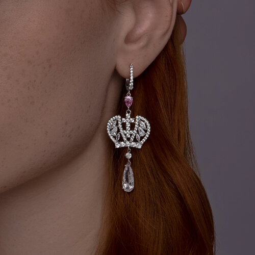 Серьги из серебра с фианитами из серебро — вид 3