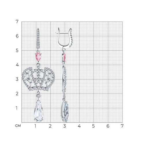 Серьги из серебра с фианитами из серебро — вид 4