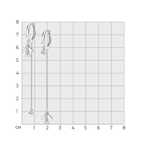 Серьги из серебра с фианитами из серебро — вид 3