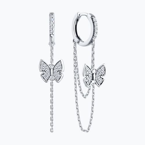 Серьги из серебра с фианитами из серебро — вид 2