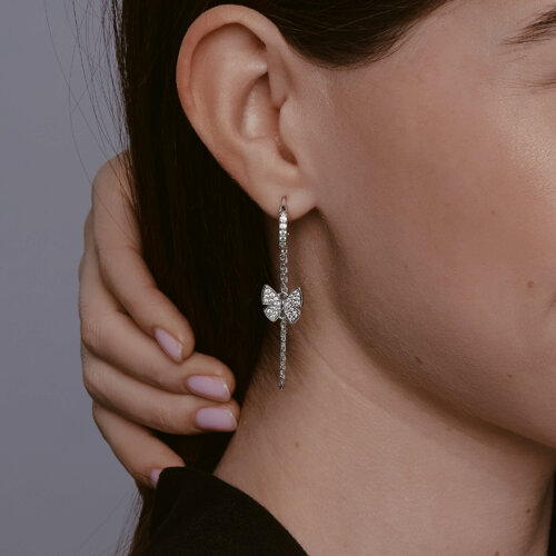 Серьги из серебра с фианитами из серебро — вид 3