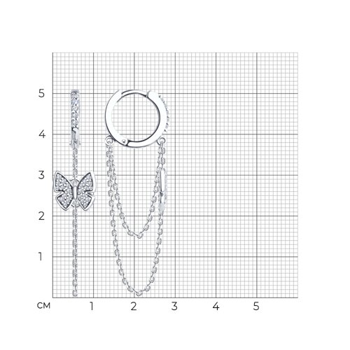 Серьги из серебра с фианитами из серебро — вид 4