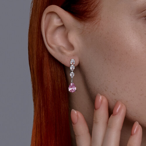 Серьги из серебра с фианитами из серебро — вид 3