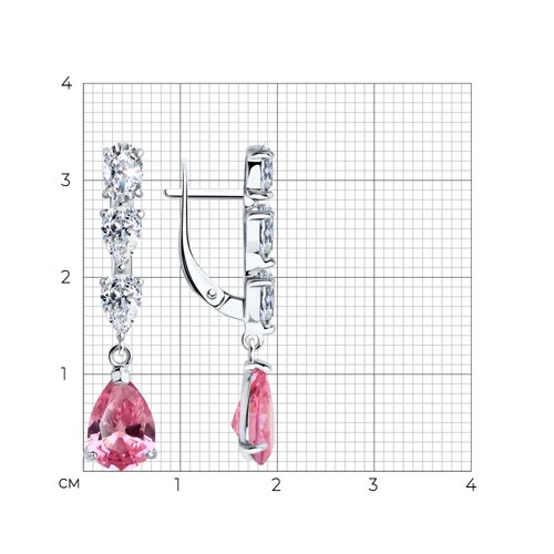 Серьги из серебра с фианитами из серебро — вид 4