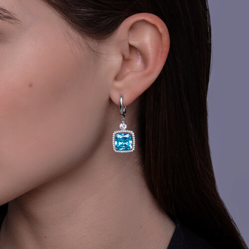 Серьги из серебра с фианитами из серебро — вид 3