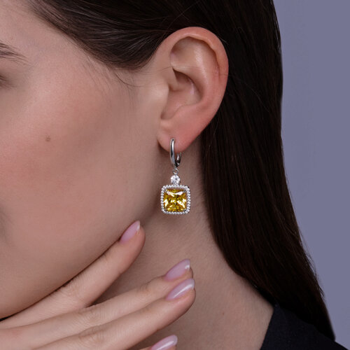 Серьги из серебра с фианитами из серебро — вид 3