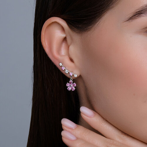 Серьги из серебра с фианитами из серебро — вид 2