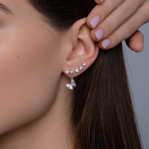 Серьги из серебра с фианитами из серебро — вид 3