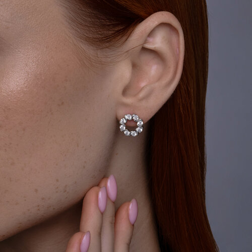 Серьги из серебра с фианитами из серебро — вид 3