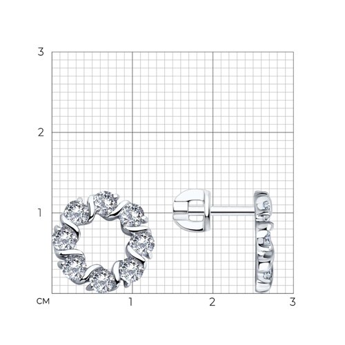 Серьги из серебра с фианитами из серебро — вид 4