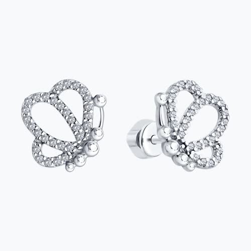 Серьги из серебра с фианитами из серебро — вид 2