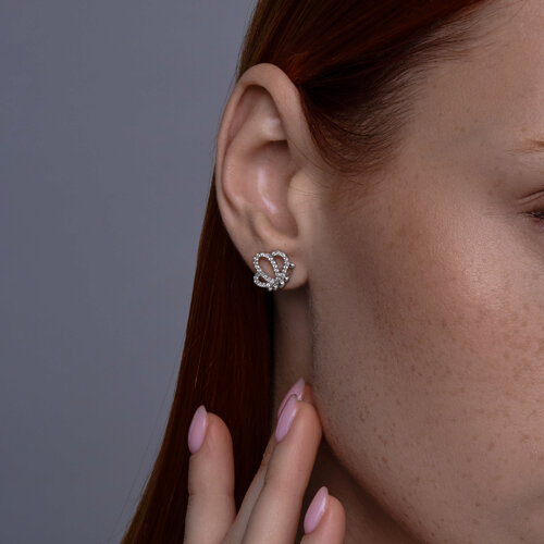 Серьги из серебра с фианитами из серебро — вид 3