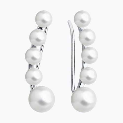 Серьги из серебра с синтетическим жемчугом из серебро — вид 2